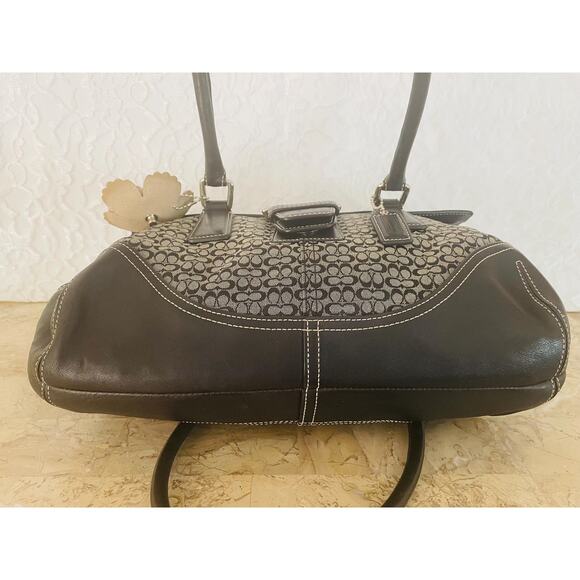 Coach SOHO Signature C Canvas Leather black Shoulder bag HandBag 10578 - Picture 6 of 10